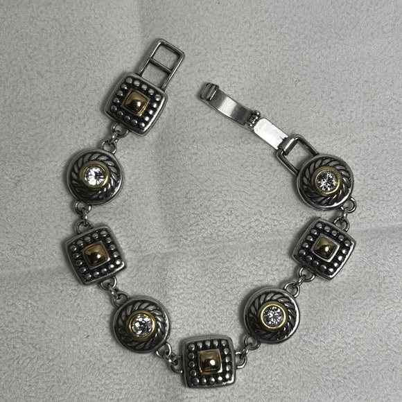 Brighton Heiress Bracelet Two-tone Silver Plated 8" Adjustable - Picture 2 of 8